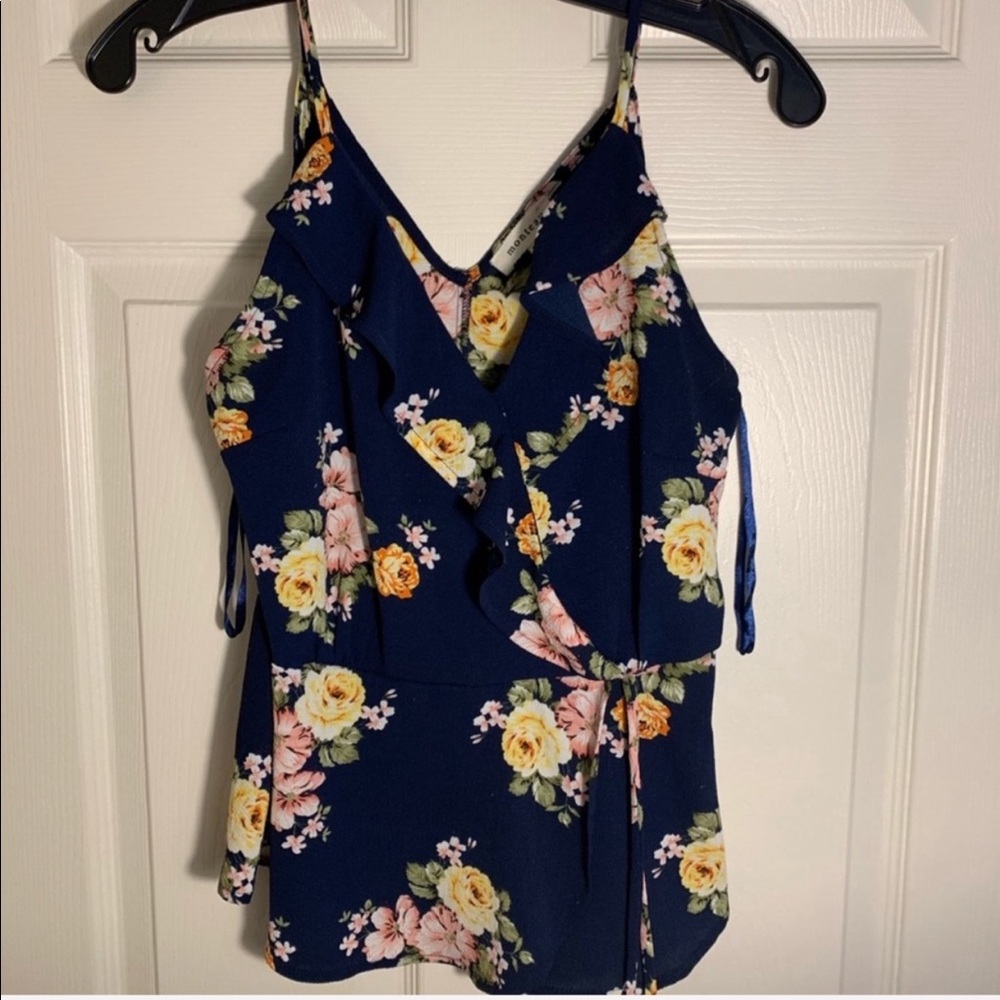 Juniors Floral Blouse Size M
